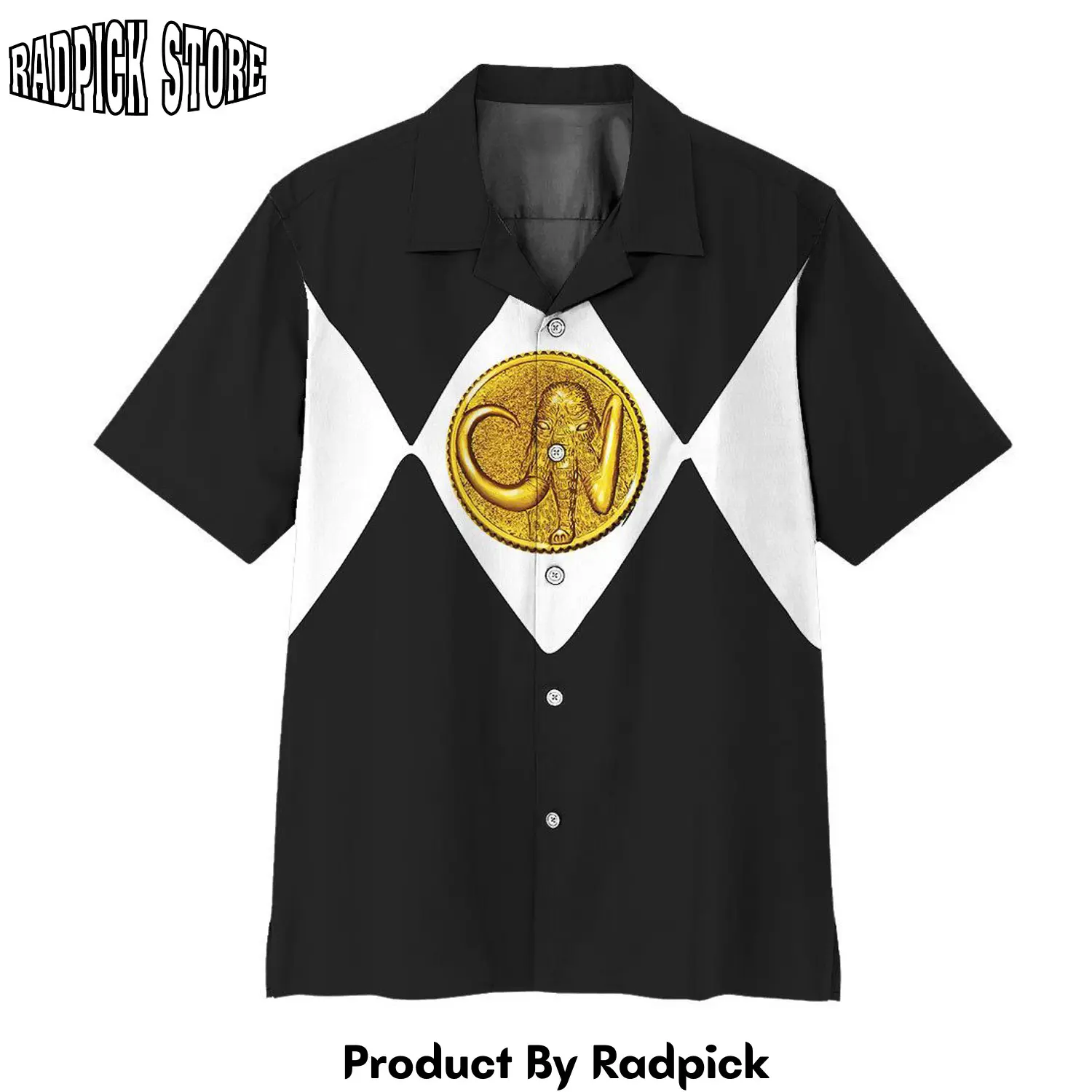 Radpick 3d mighty morphin power rangers black ranger hawaii shirt rp2921300